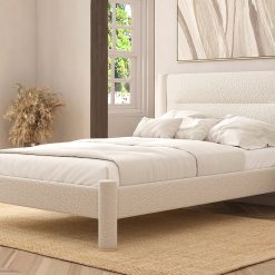 Habitat Vallero Luxe Kingsize Boucle Bed Frame - Cream