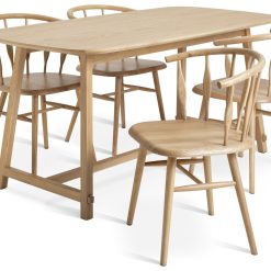 Habitat x Morris & Co. Oak Dining Table & 4 Natural Chairs