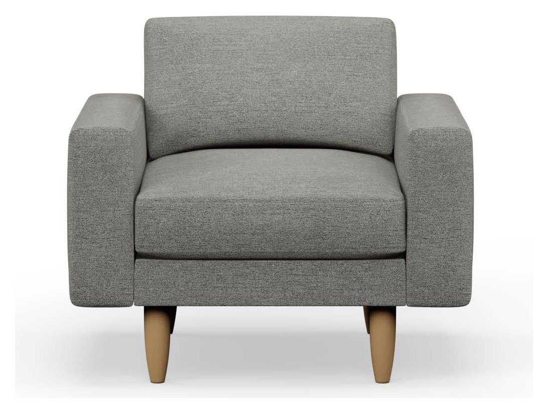 Hutch Fabric Block Arm Armchair - Dove Grey