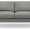 Hutch Fabric Curve Arm 2 Seater Sofa - Dove Grey