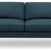 Hutch Fabric Curve Arm 3 Seater Sofa - Aegean Blue