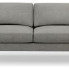 Hutch Fabric Curve Arm 3 Seater Sofa - Dove Grey