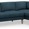 Hutch Fabric Curve Arm 4 Seater Corner Sofa - Aegean Blue