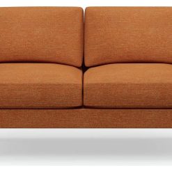 Hutch Fabric Round Arm 2 Seater Sofa - Rust