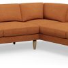 Hutch Fabric Round Arm 7 Seater Corner Sofa - Rust