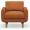 Hutch Fabric Round Arm Armchair - Rust