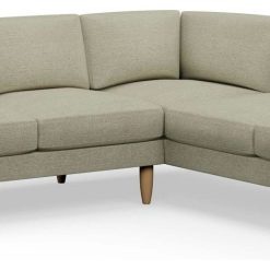 Hutch Plus Fabric Round Arm 5 Seater Corner Sofa - Oat