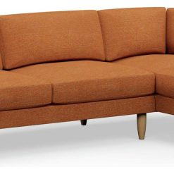 Hutch Slim Reversible Round Arm 5 Seater Sofa - Rust