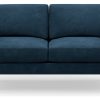 Hutch Velvet Curve Arm 2 Seater Sofa - Ink Blue