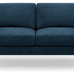 Hutch Velvet Curve Arm 2 Seater Sofa - Ink Blue