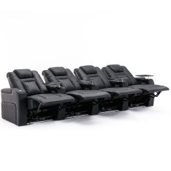 Mealey Broadway 4 Seater Electric Recliner Cinema Sofa with Tray