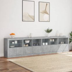 Metro Lane Sideboard With LED Lights Brown Oak 283X37x67 Cm