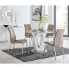 Scottsmoor Modern Halo Seat Round Dining Table Set - 4 Soft Touch Faux Leather Dining Chairs