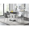 Scottsmoor Modern High Gloss & Glass Dining Table Set - 4 Scandi-Style Faux Leather Dining Chairs