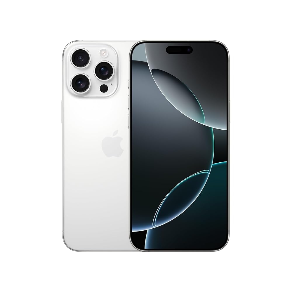 Apple iPhone 16 Pro Max 256 GB: 5G Mobile phone with Apple Intelligence, Camera Control, A18 Pro Chip and a Huge Leap in Battery Life. Works with AirPods; White Titanium