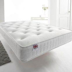 Aspire Beds Natural Quad Comfort Breathable Aspire-Cool Touch Luxury Tufted Sleep Surface Bonnell Sprung Mattress, 3ft Single