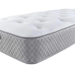 Aspire Beds Quad Comfort Eco Fillings & AC Aspire-Cool Touch Crystal Ortho Luxury Quilted Sleep Surface Hybrid Bonnell Sprung Premium Mattress, Grey Border, 3ft Single (3ft x 6ft3)
