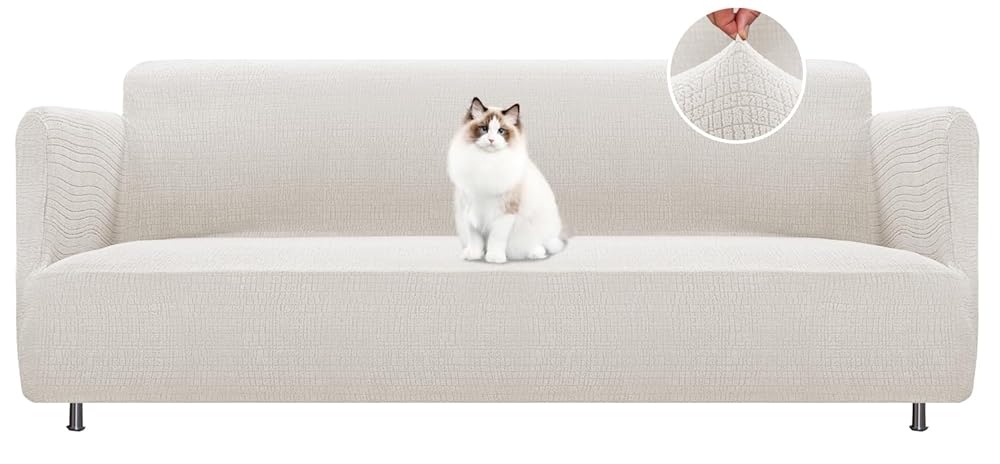 BellaHills High Stretch Sofa Cover 3 Seater 1 Piece Sofa Covers Pets Dogs Friendly Non Slip Sofa Slipcovers for Living Room Couch Covers Washable Furniture Protectors (Oversize...