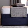 Belledorm 19" Extra Deep Base Wrap Valance Sheet - Transforms a drab looking bed base divan - Luxury Faux Suede (Navy, King)