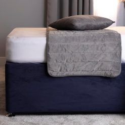 Belledorm 19" Extra Deep Base Wrap Valance Sheet - Transforms a drab looking bed base divan - Luxury Faux Suede (Navy, King)