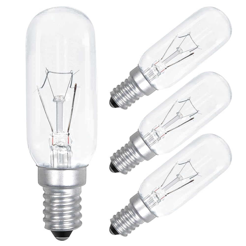 Comyan E14 40W Cooker Hood Light Bulb 230V 320lm T25 Extractor Fan Bulb SES Appliance Lamp Warm White 2700K Dimmable- 4Pack