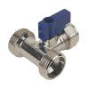 Dual Appliance Tee Valve | 3/4” x 3/4” x 15mm | BSP Compression Twin Washing Machine Valve | 15mm Washing Machine Tee Valve Connector Splitter Tap | Cold Water Feed Splitter |...