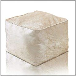 EHD Crushed Velvet Bean Bags Super Soft Living Room Bedroom Foot Rest Stools Pouffes Ottomans Bean Bags (Cream)