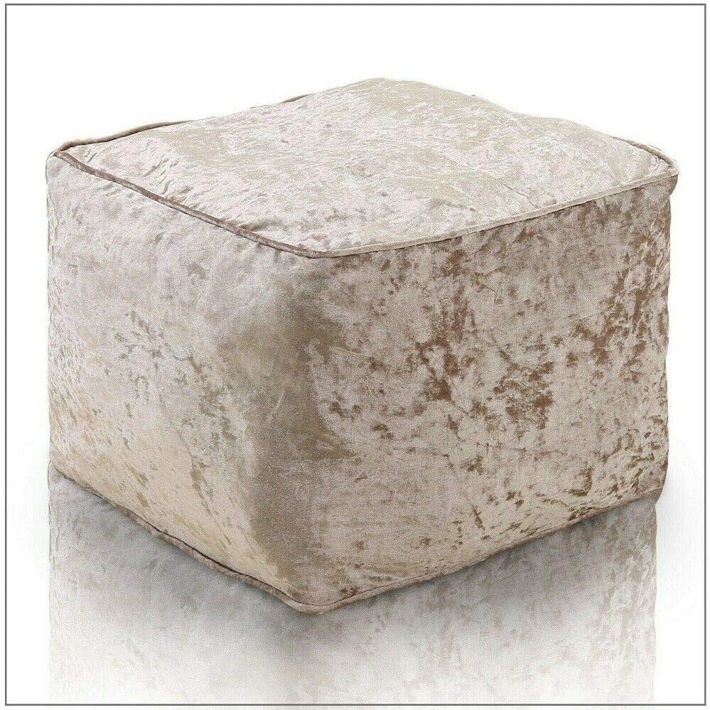 EHD Crushed Velvet Bean Bags Super Soft Living Room Bedroom Foot Rest Stools Pouffes Ottomans Bean Bags (Mink)