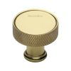 HERITAGE BRASS Cabinet Knob | Luxury Florence Knurled Design Drawer Knob | Handle for Cupboard Doors, Wardrobes and Furniture - Polished Brass Finish, 32 Millimetre