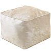 iStyle Mode Crush Velvet Square Shape Bean Bags Indoor Seating Footstools Foot Rest Stool Pouffe Ottoman 40x40x40cm (Cream)