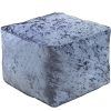 iStyle Mode Crush Velvet Square Shape Bean Bags Indoor Seating Footstools Foot Rest Stool Pouffe Ottoman 40 x 40 x 30cm (Grey)