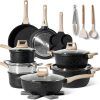 Just Perfecto pots and Pans Sets Non Stick, Induction hob pan Set, Saucepan Set, Non Stick Frying pan Set with lid Stock Pot, deep Frying pan, pots and Pans Set Granite cookware...