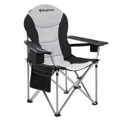 KingCamp XL Heavy Duty Camping Chair for Large People with Lumbar Back Support 350 LBS High Back Camping Chairs for Adults with Cooler Bag and Armrest for Outdoor Garden Picnic