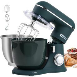 Kitchen in the box Stand Mixer, 4.5L+5L Two Bowls Food Mixer for Baking, 10 Speeds Electric Kitchen Mixer with Dough Hook, Whisk, Beater, 1300W Matte Cake Mixer (Dark Green)