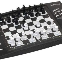Lexibook CG1300 Chessman Elite, Interactive Electronic Chess Game, 64 Levels of Difficulty, LEDs, Battery Powered or 9V Adapter, Black/White, 1 Player