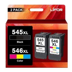 LIFOR Replacement for Canon Ink Cartridges 545XL 546XL PG-545XL CL-546XL for Pixma TS3355 TS3350 TS3150 MG3050 MG2550S MG2950 TR4550 TR4551 TR4650 MX495 (1 Black 1 Colour)...