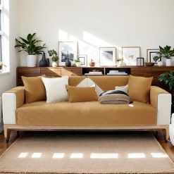 LiveGo Soft Chenille Sofa Cover 1/2/3/4 Seater, Non-Slip Thick Couch Cover for Dogs, Water-Resistant Furniture Protector, Pet-Friendly, All-Season Sofa Slipcover for Living...