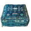 Mandala Life ART Blue Moroccan Pouf Cover - Floor Pillow Cushion for Boho Chic and Bohemian Décor - 24x8 inches - Cotton - Insert not Included