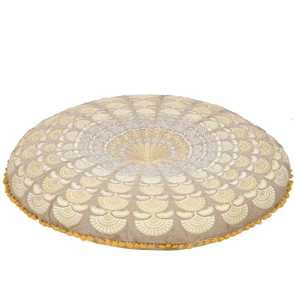 Mandala Life ART Bohemian Floor Cushion Cover –Luxury, Artisan Room Décor Pouf Case for Meditation, Yoga, and Boho Chic Seating Area Floor Pillow – Accent Your Living Room,...