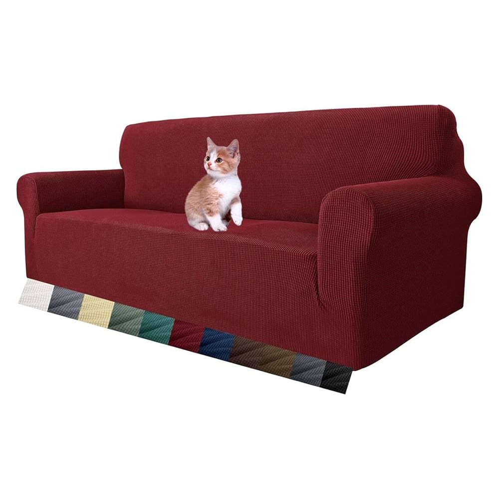 MAXIJIN Super Stretch Couch Cover for 3 Seater Couch, 1-Piece Universal Sofa Covers Living Room Jacquard Spandex Furniture Protector Dogs Pet Friendly Fitted Couch Slipcover (3...