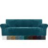 MAXIJIN Thick Velvet Extra Large Sofa Covers 4 Seater Super Stretch Oversized Couch Cover for Dogs Cat Pet 1-Piece XL Sofa Slipcover Elastic Furniture Protector (4 Seater,...
