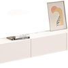 Modern Light Luxury Home TV Stand Solid Wood Hanging Design Drawer with Large Storage Space Suitable for Living Room Bedroom Study(Color:White-B,Size:140 20 24cm)