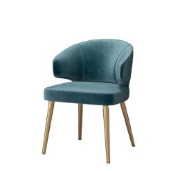 Modern Luxury Upholstered Armchair for Living Room Designer Relax Chair with Unique Minimalist Design Blue Makeup Chaises