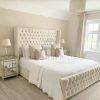 OPULENCE DREAM HOME LUXURY LIVING 60 Inch Headboard Height Wingback Bed Frame Double King Size Super King (Cream Plush, 6ft Super King)