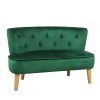 PWTJ Kid Sofa, Kid Loveseat Chair, Kid Upholstered Chair with Velvet Fabric for Kid Gift (Emerald)