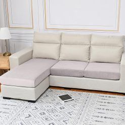 Rosnek Stretch Velvet Sofa Cushion Covers, Elastic Sofa Seat Cover for 3 Seater, Universal Non-Slip Couch Slipcovers Replacement, Home Furniture Protector with Elastic Bottom,...