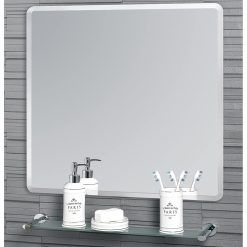 Showerdrape Trafalgar Square Frameless Bevelled Edges Large Small Wall Mounted Bathroom Mirror (45 x 45cm)