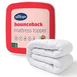 Silentnight Bounceback Topper - Sleep Support Mattress Topper Luxury Soft Cosy - Machine Washable Bed Toppers Covers Pad,White, Double