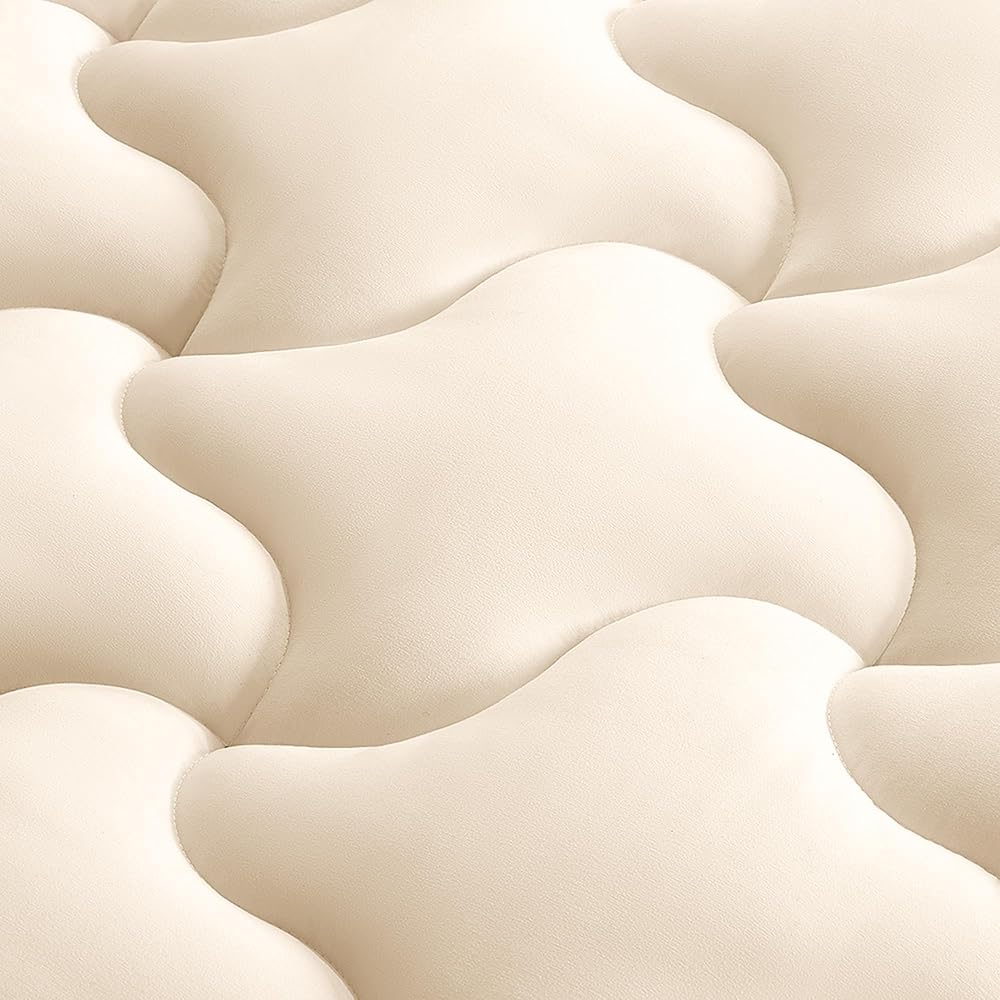 SLEEP ZONE Luxury Mattress Pad, Double Bed Mattress Topper for Bedroom, Guestroom, Breathable & Cooling Mattress Cover with Deep Pocket, Comfortable & Soft (Beige, Queen)