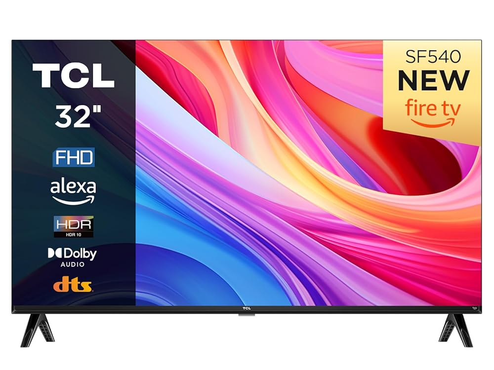 TCL 32SF540K 32-inch FHD Smart Television - HDR & HLG-Dolby Audio-DTS Virtual X/DTS-HD-Metal Bezel-less-Dual-band Wifi 5-with Fire OS 7 system